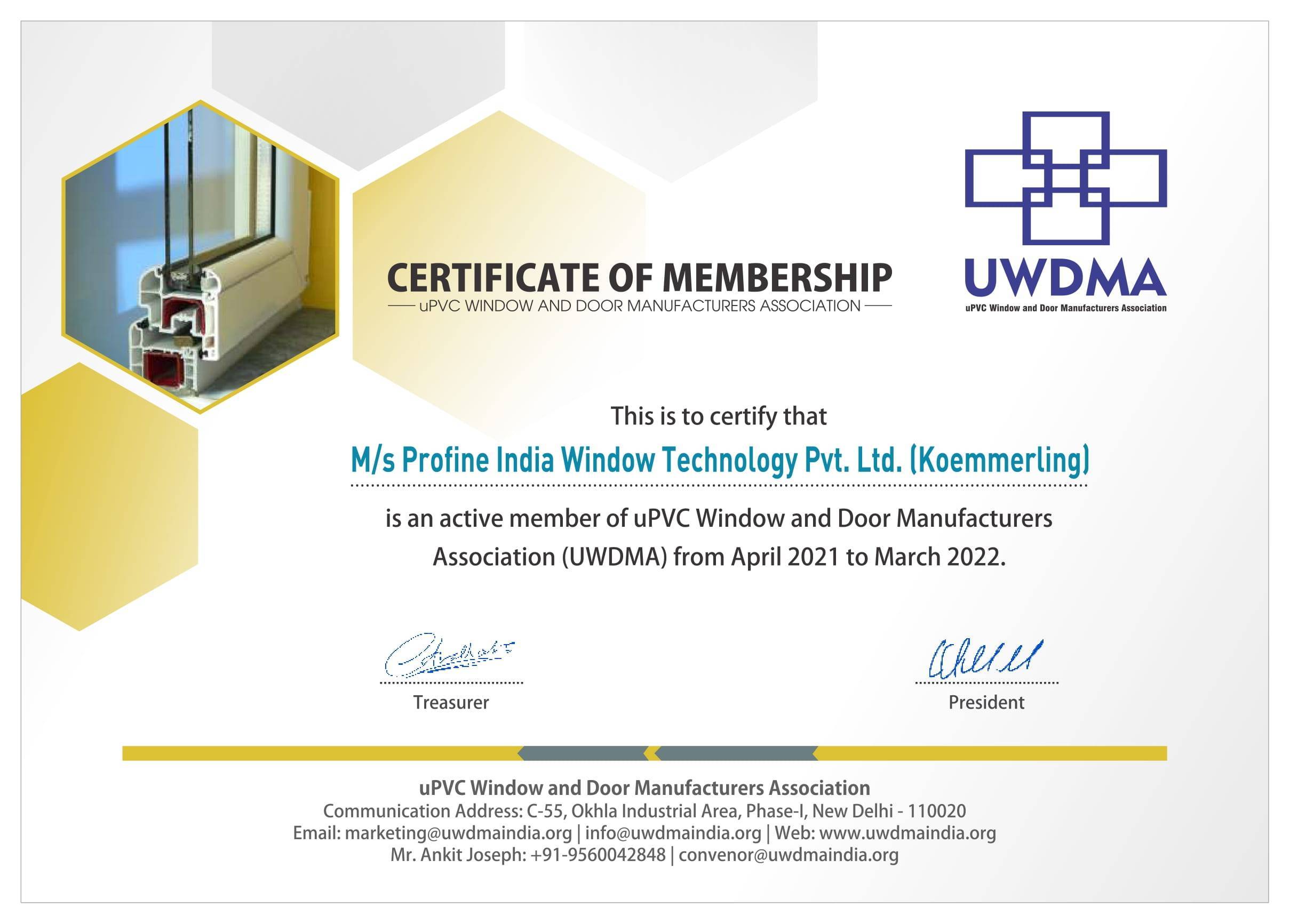 UWDMA Certificate of Membership